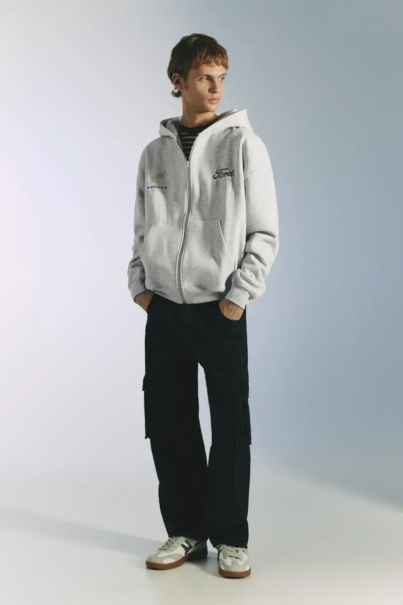 Felpa Ford Con Cappuccio E Cerniera Vigoré chiaro miniatura 3