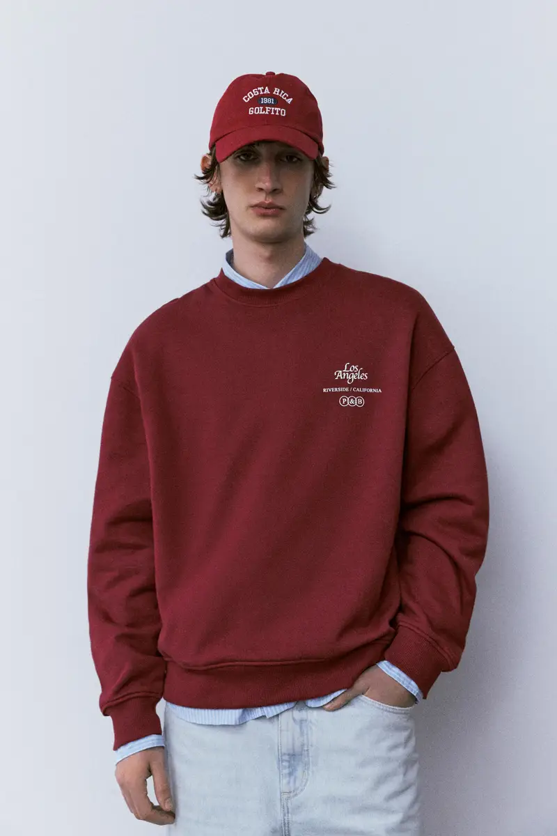 Felpa Girocollo Bordeaux miniatura 2