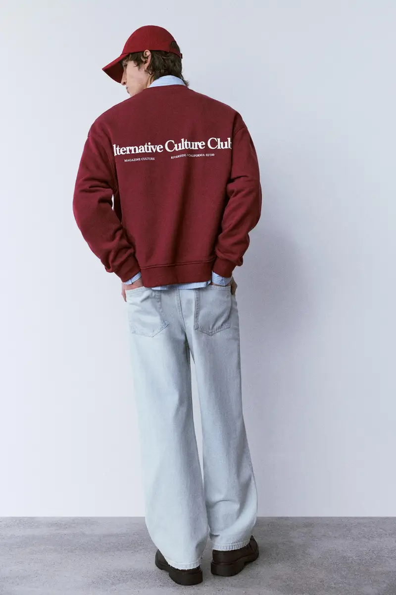 Felpa Girocollo Bordeaux miniatura 3