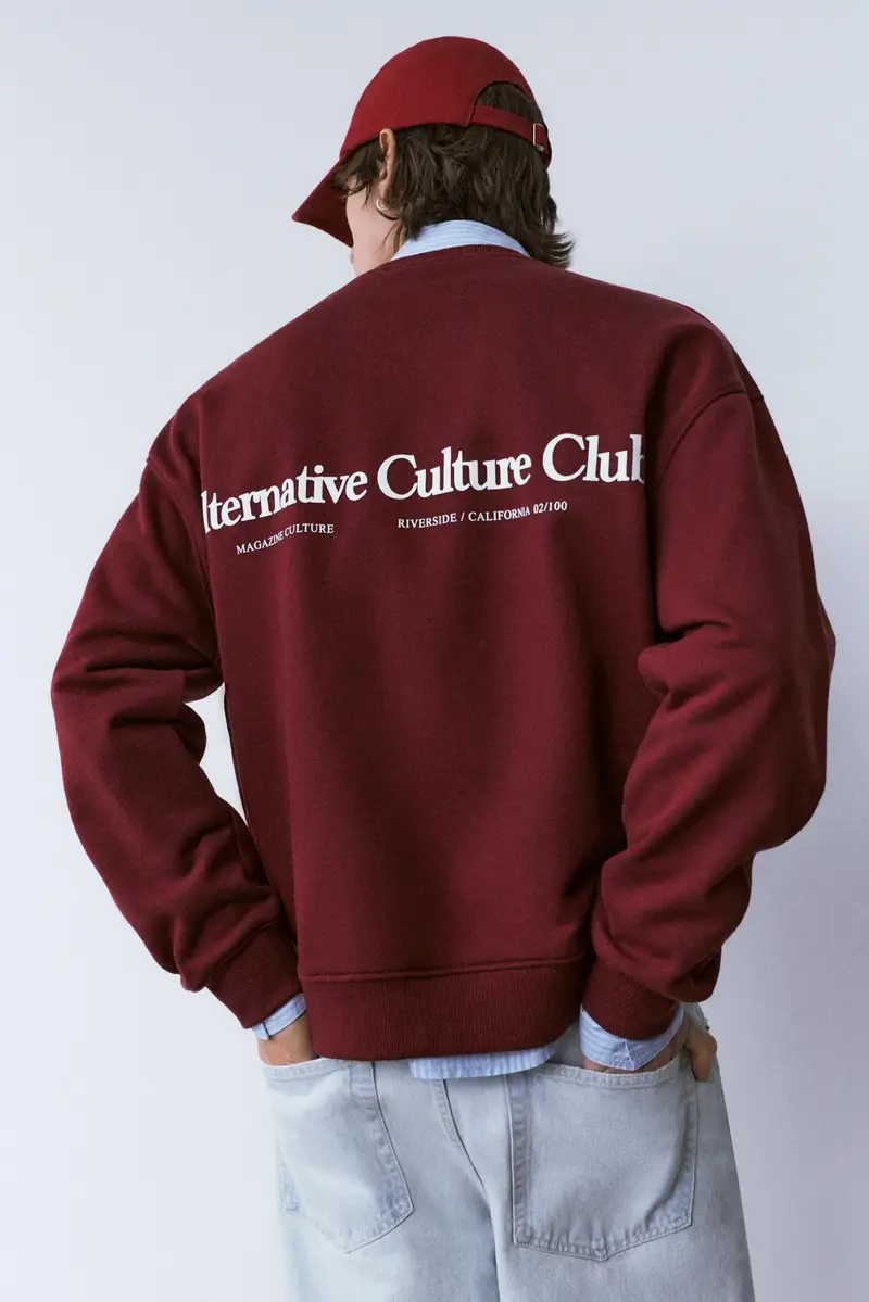 Felpa Girocollo Bordeaux