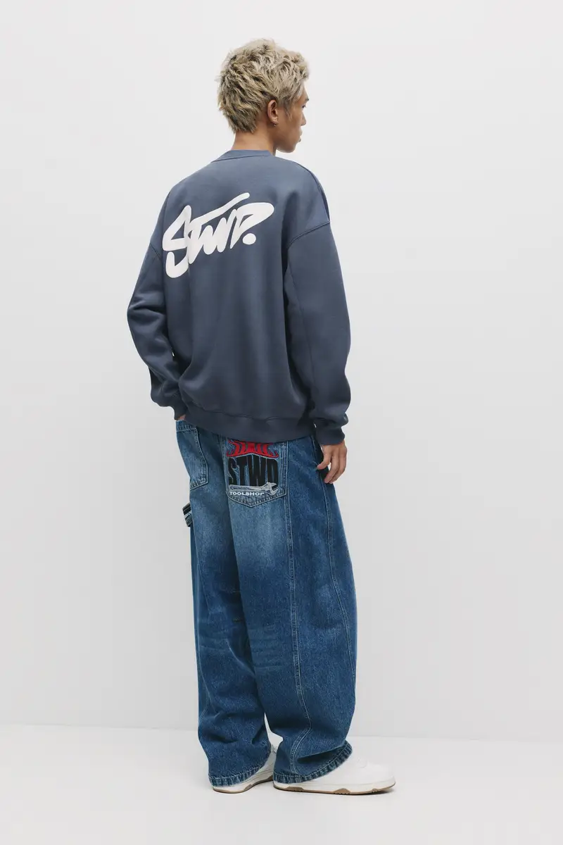 Felpa Girocollo Stwd Azzurro grigio miniatura 2