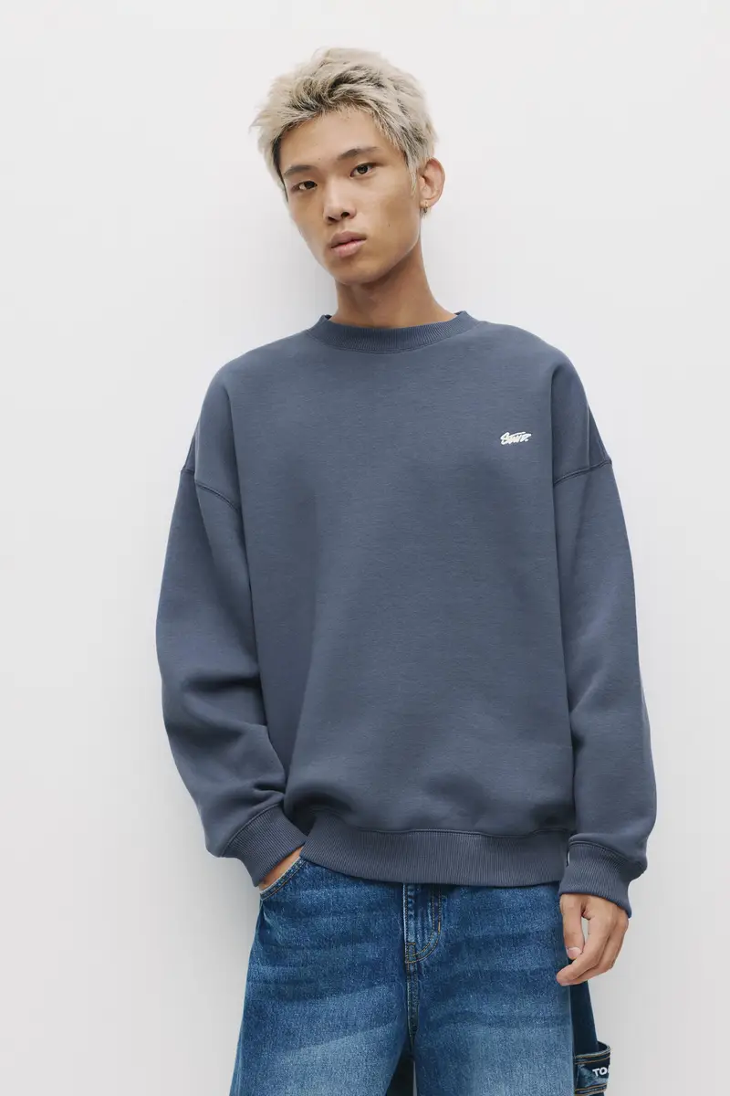 Felpa Girocollo Stwd Azzurro grigio