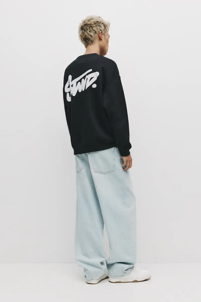 Felpa Girocollo Stwd Nero miniatura 2