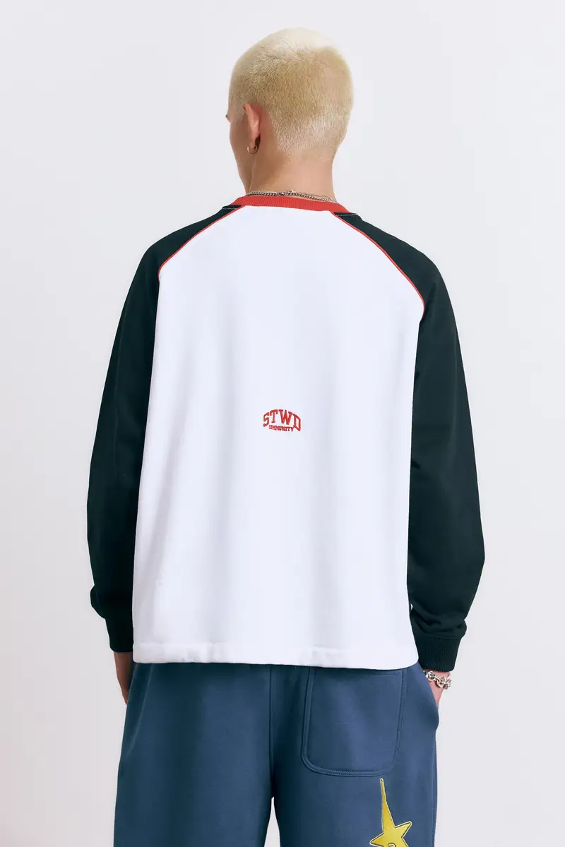 Felpa Girocollo Varsity Bianco miniatura 3