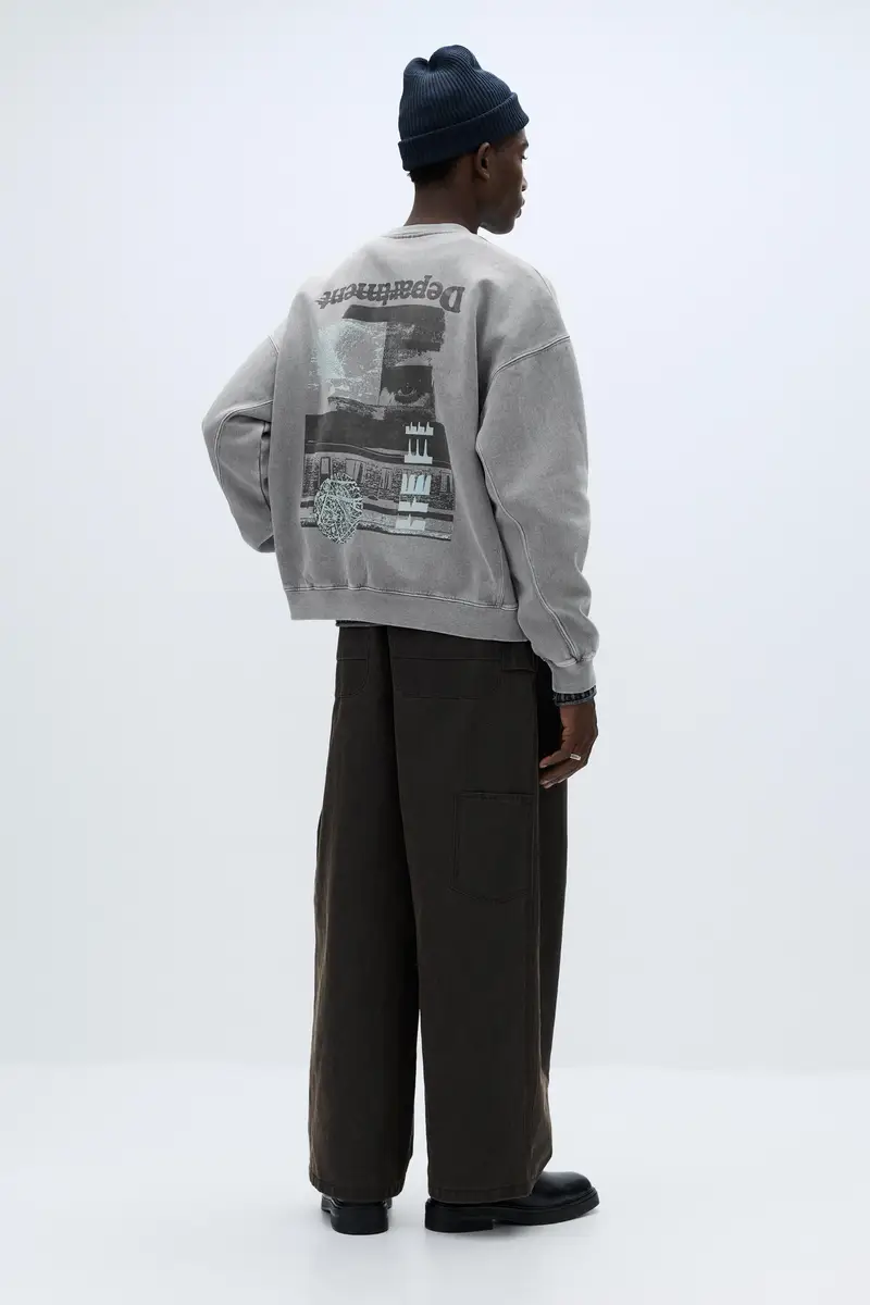 Felpa Grafica Grigio antracite miniatura 3