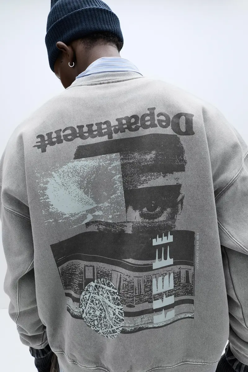 Felpa Grafica Grigio antracite