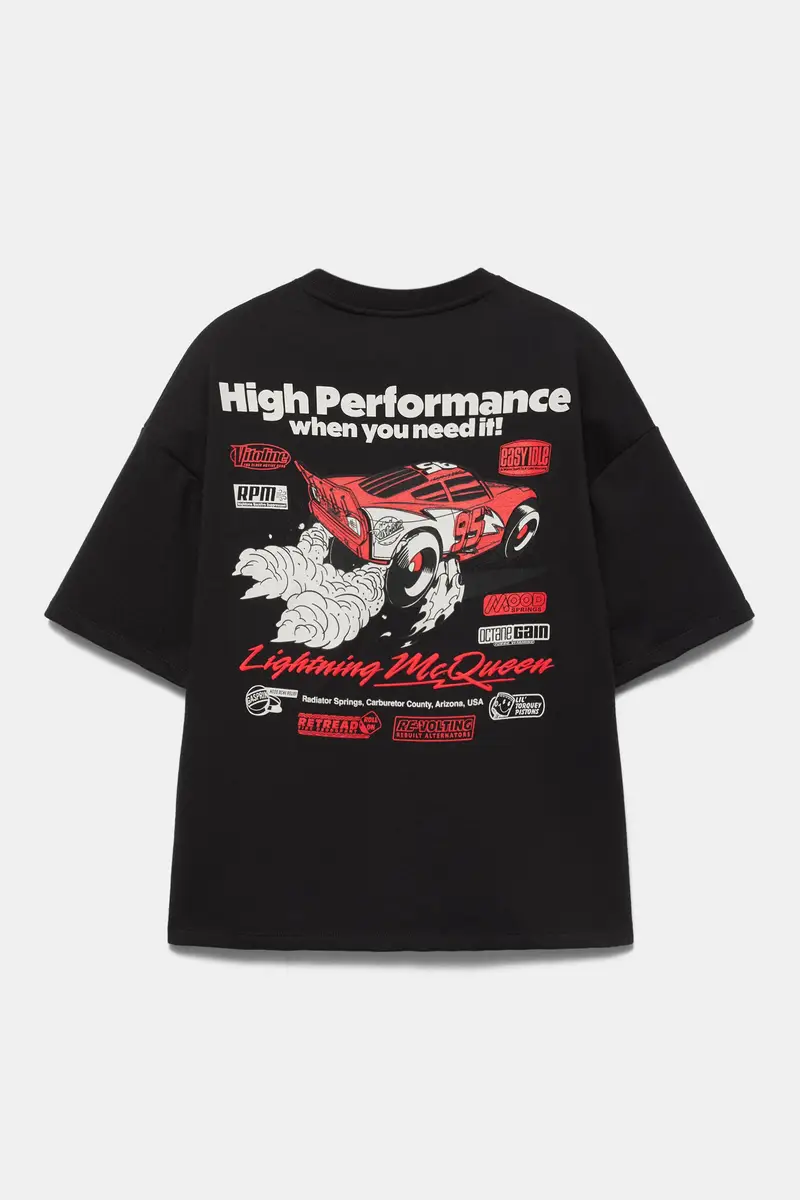 Felpa Maniche Corte Cars Nero miniatura 2