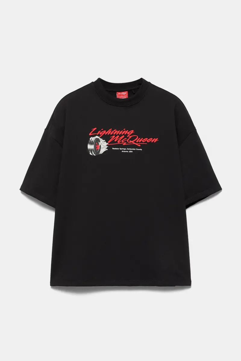 Felpa Maniche Corte Cars Nero