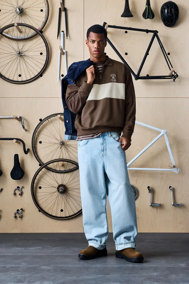 Felpa Marrone Con Collo A Cerniera Cioccolato