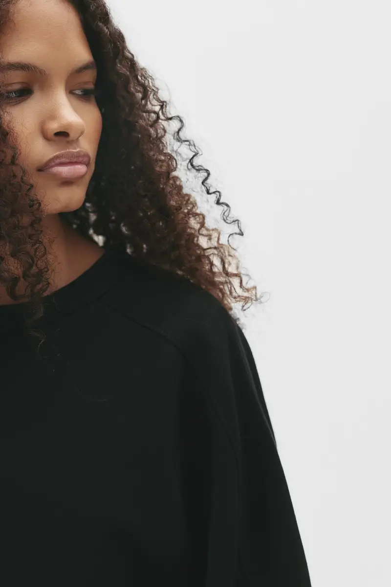 Felpa Oversize Cuciture Nero miniatura 3