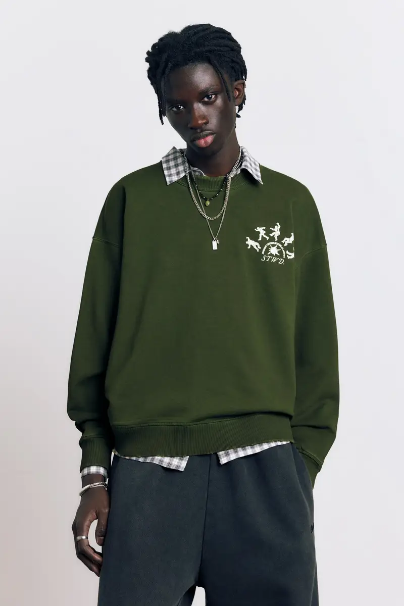 Felpa Verde Acido Con Grafica miniatura 2