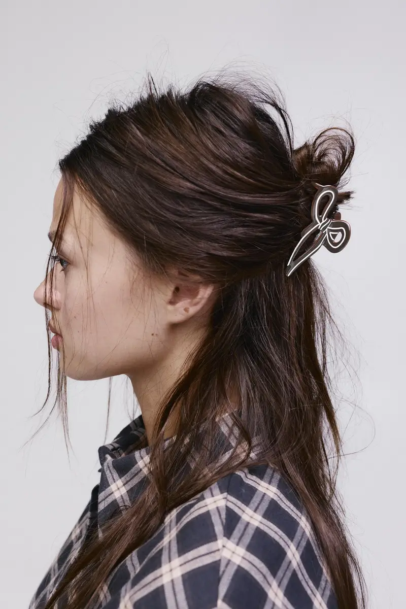 Fermacapelli A Forma Di Fiocco Marrone miniatura 2