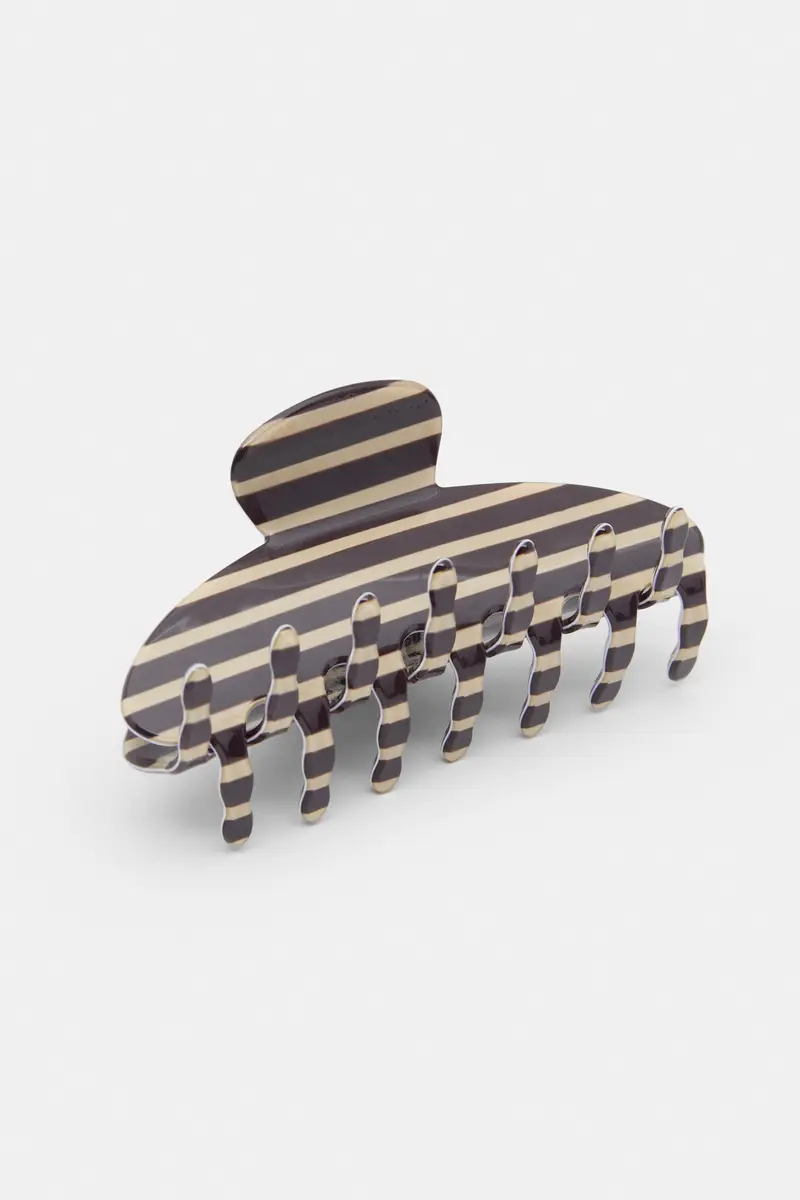 Fermacapelli A Righe Marrone miniatura 2