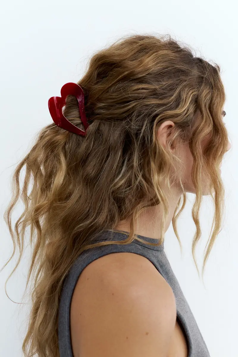 Fermaglio Per Capelli A Cuore Rosso miniatura 2