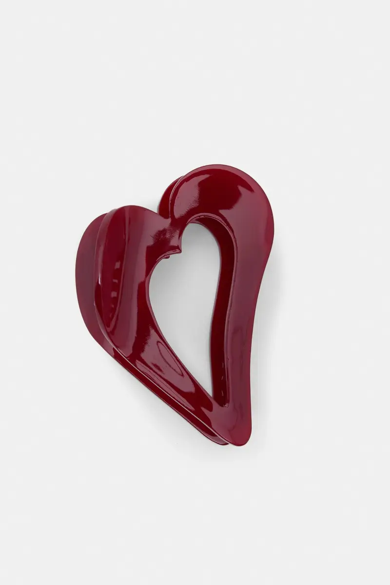 Fermaglio Per Capelli A Cuore Rosso