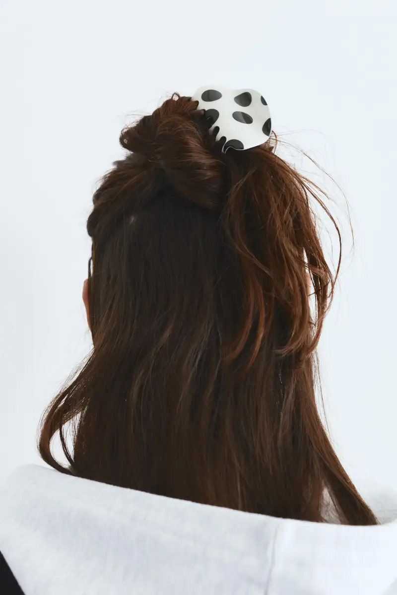 Fermaglio Per Capelli A Pois Bianco miniatura 2