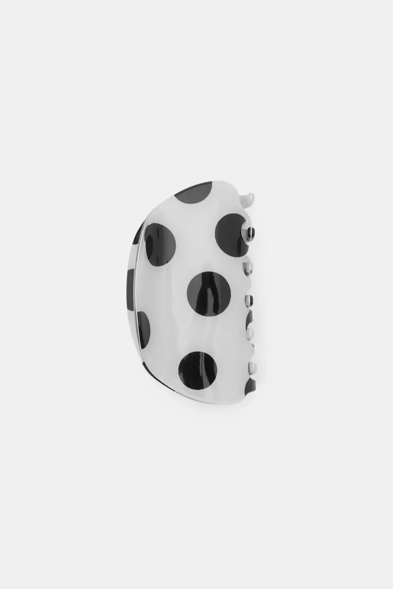 Fermaglio Per Capelli A Pois Bianco