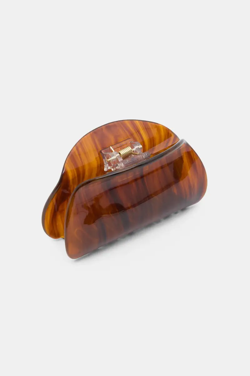 Fermaglio Per Capelli Curvo Marrone miniatura 2