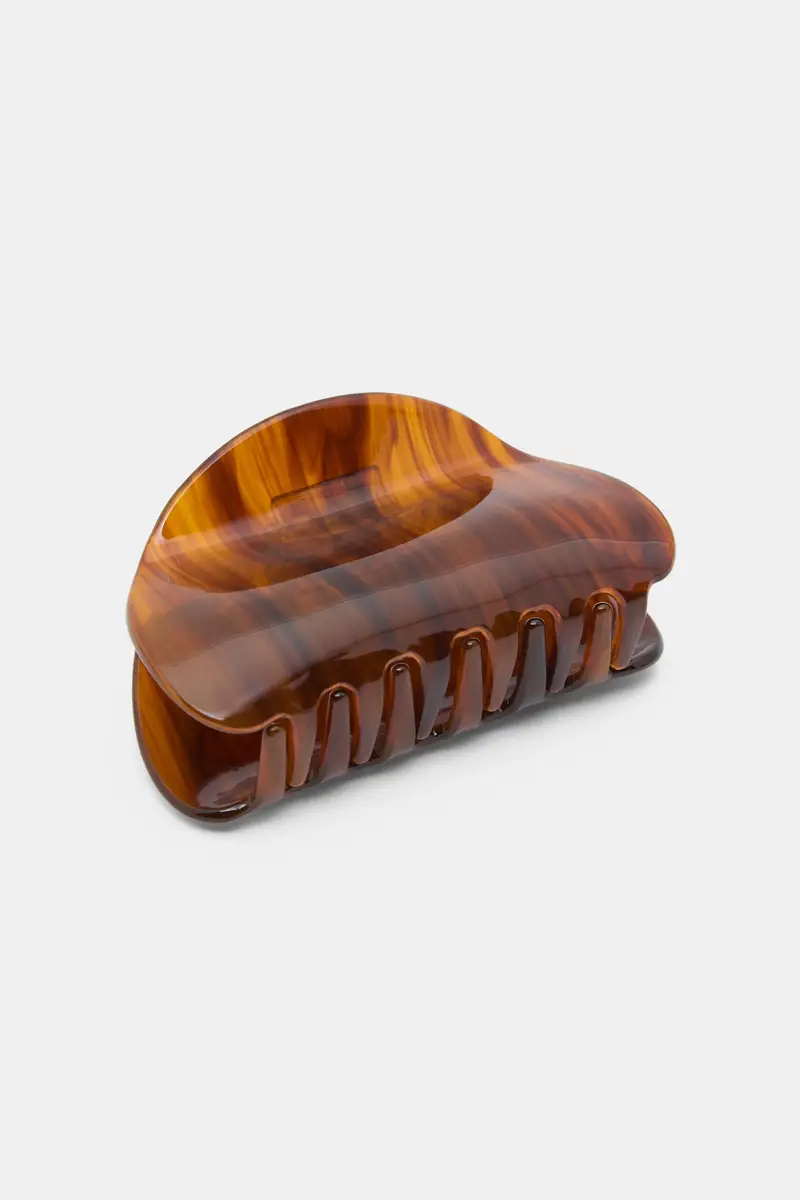 Fermaglio Per Capelli Curvo Marrone miniatura 3