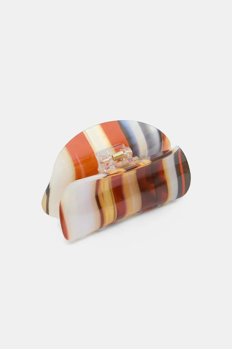 Fermaglio Per Capelli Curvo Marrone miniatura 3