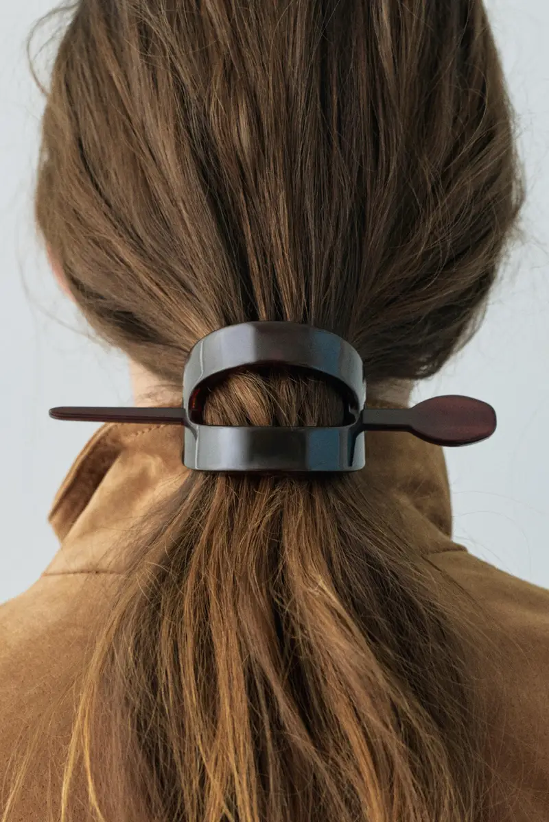 Fermaglio Per Capelli Marrone miniatura 2