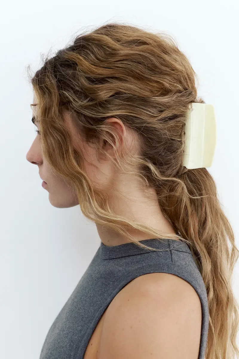 Fermaglio Per Capelli Quadrato Burro miniatura 2