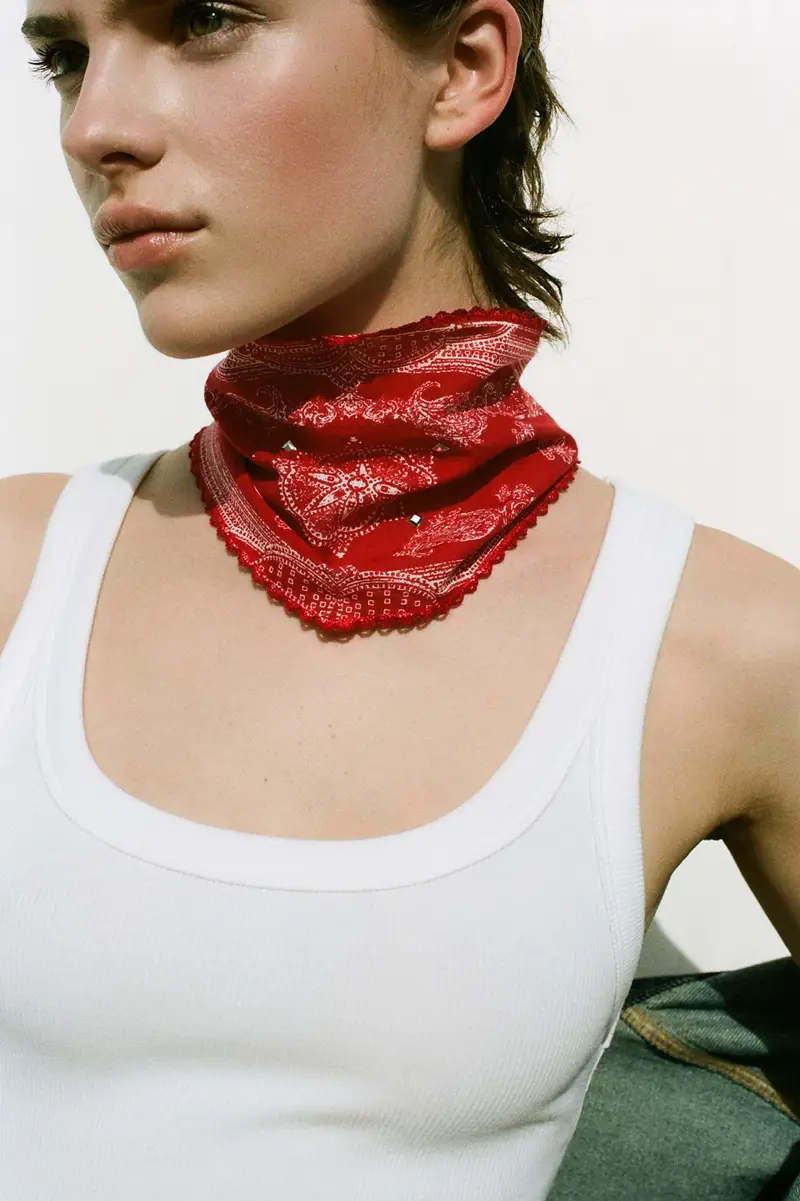 Foulard Bandana Borchie Rosso