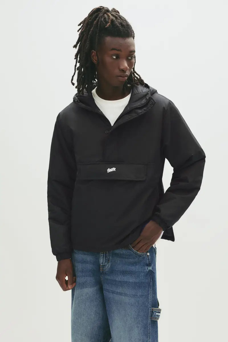 Giacca A Canguro Stwd Nero