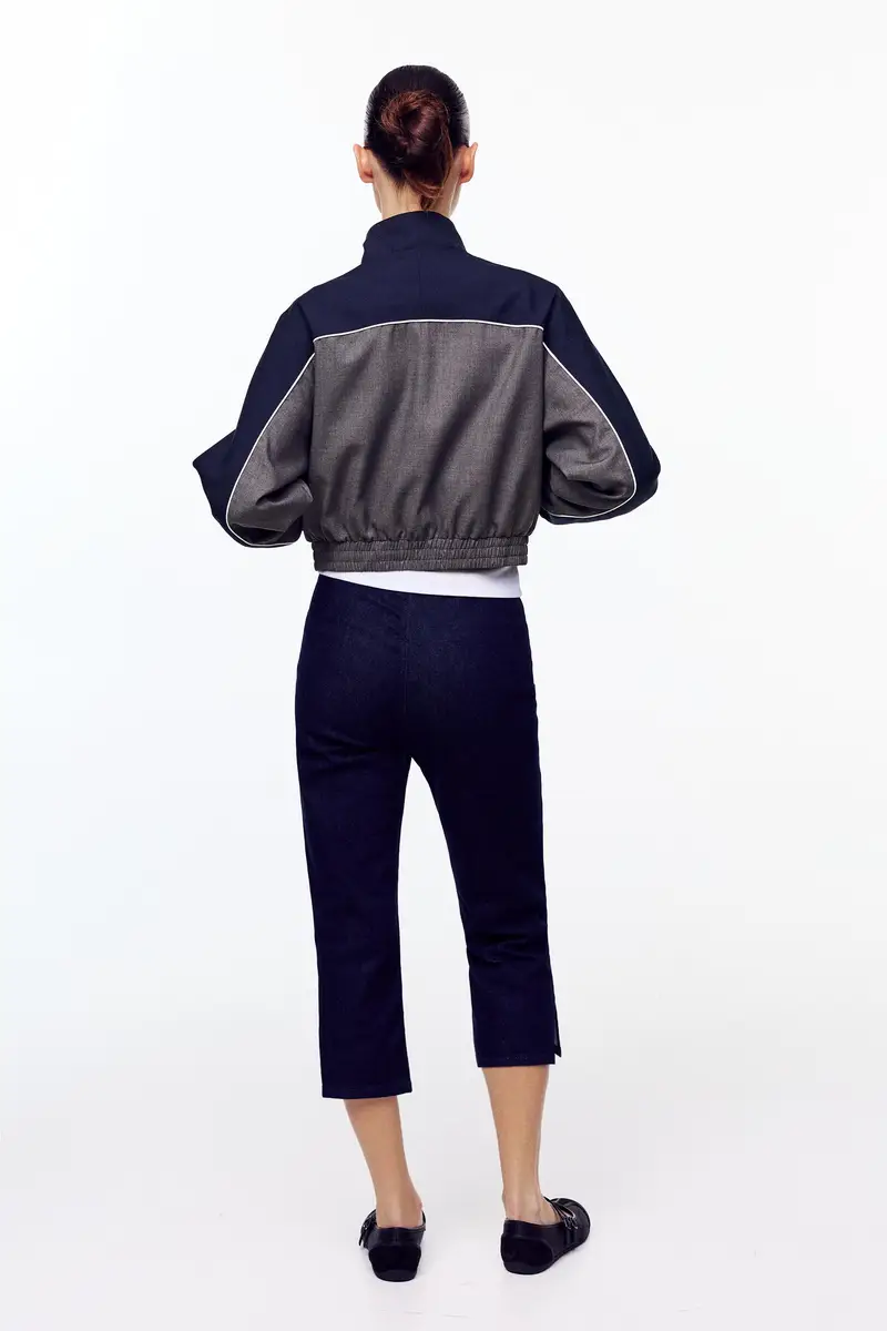 Giacca A Pannelli Combinati Grigio chiaro miniatura 2