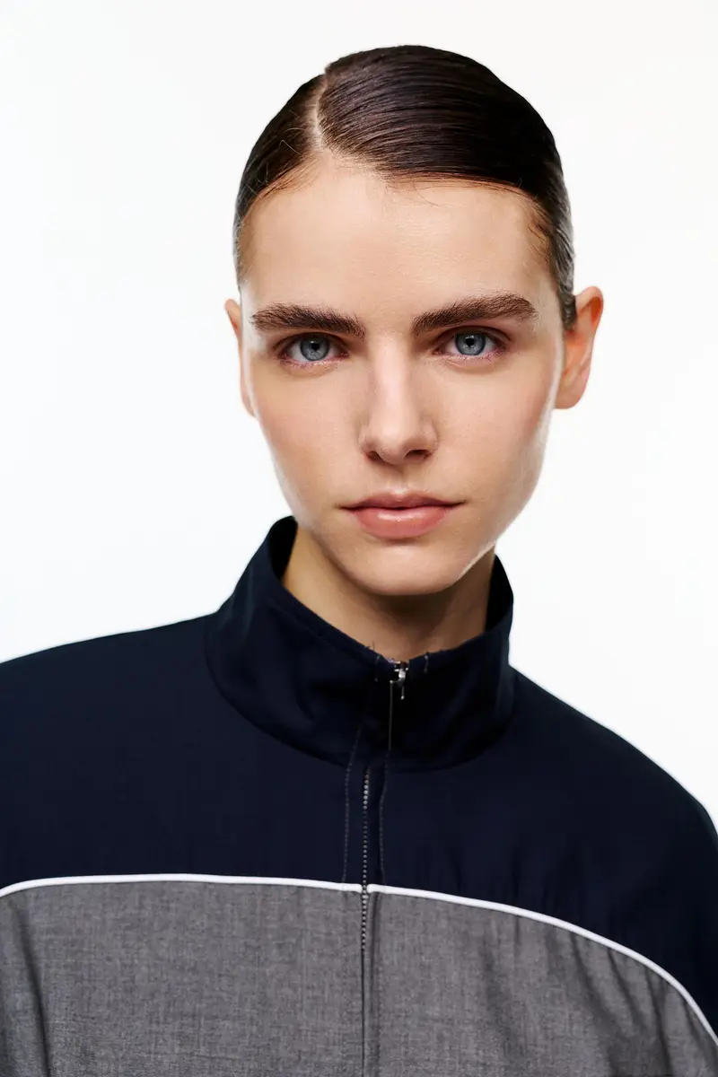 Giacca A Pannelli Combinati Grigio chiaro miniatura 3