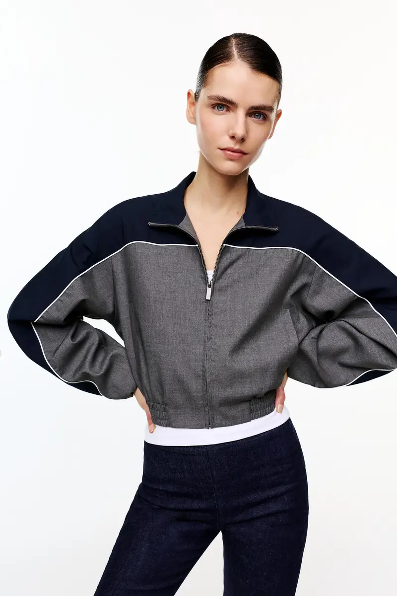 Giacca A Pannelli Combinati Grigio chiaro