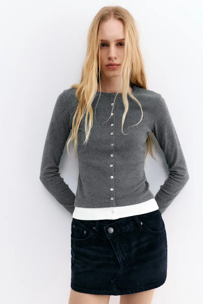 Giacca Bottoni Soft Touch Grigio vigoré miniatura 2