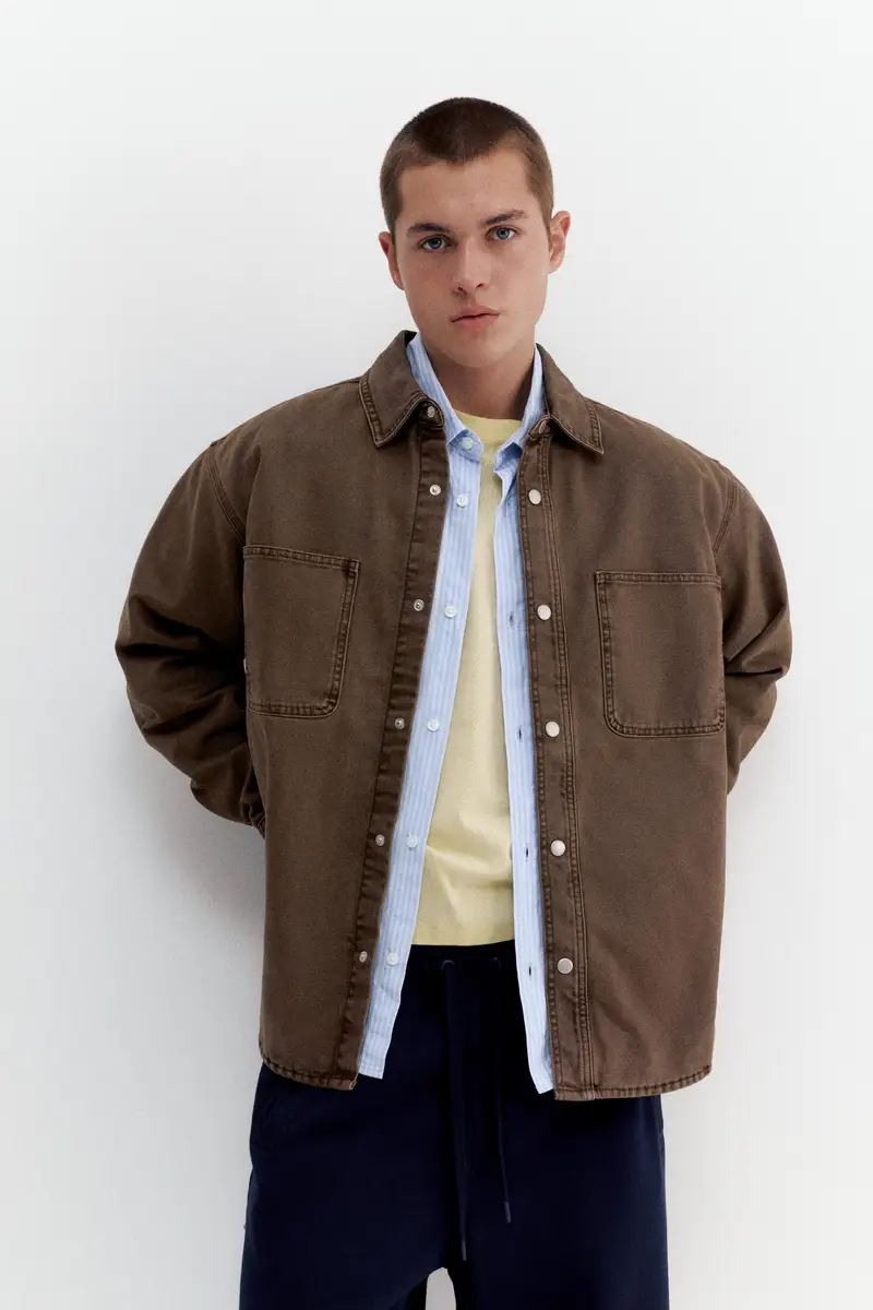 Giacca Camicia Con Tasche Cioccolato miniatura 2