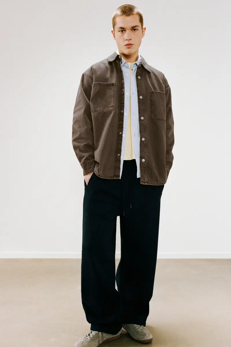 Giacca Camicia Con Tasche Cioccolato