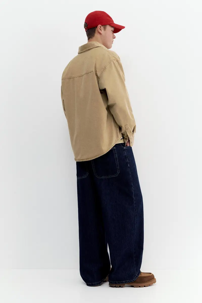 Giacca Camicia Con Tasche Marrone tostato miniatura 3