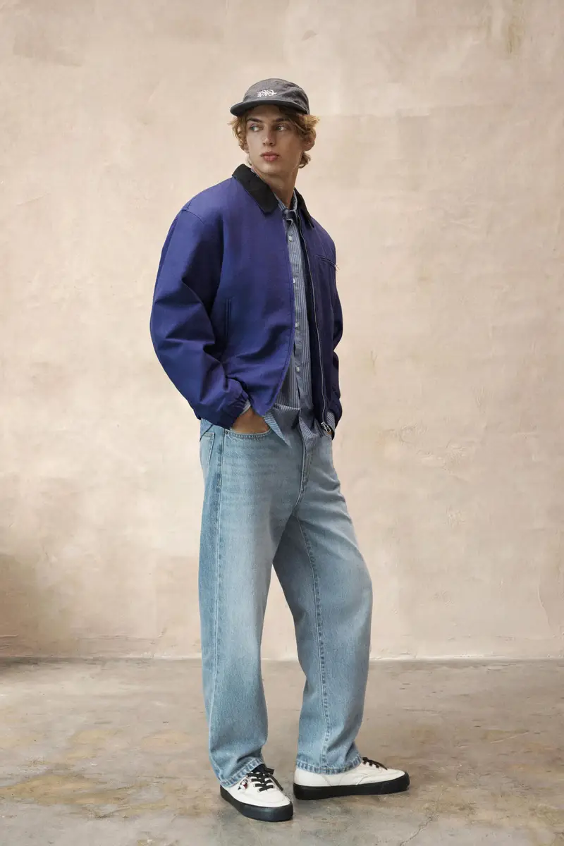 Giacca Collo A Contrasto Azzurro profondo