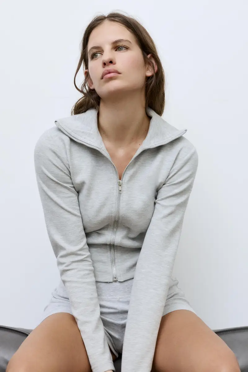 Giacca Con Cerniera Grigio vigoré