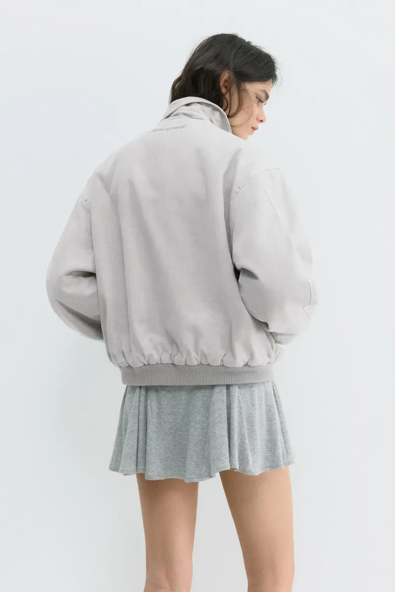 Giacca Con Toppa Ricamata Grigio medio miniatura 3