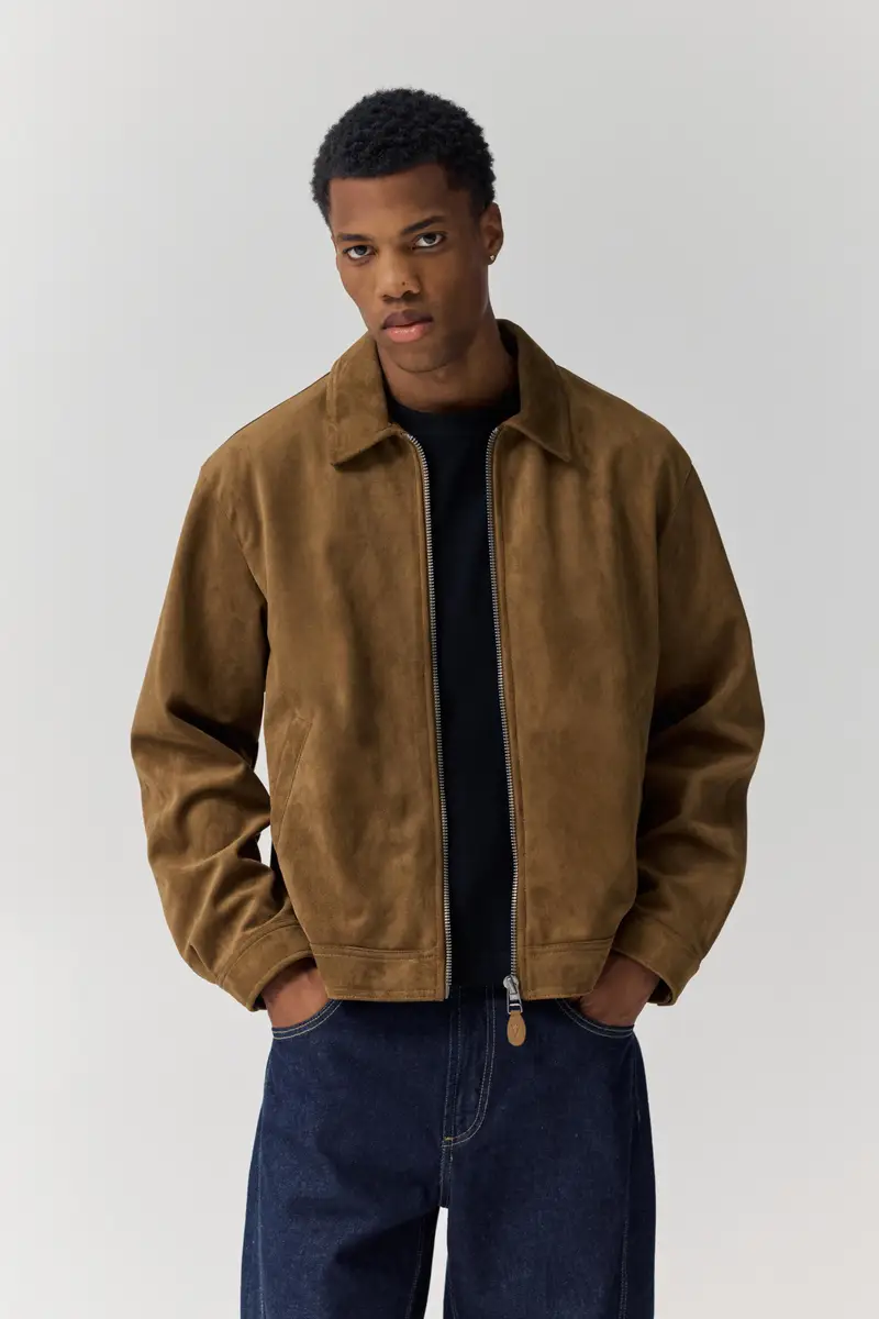 Giacca Effetto Camoscio Marrone miniatura 2