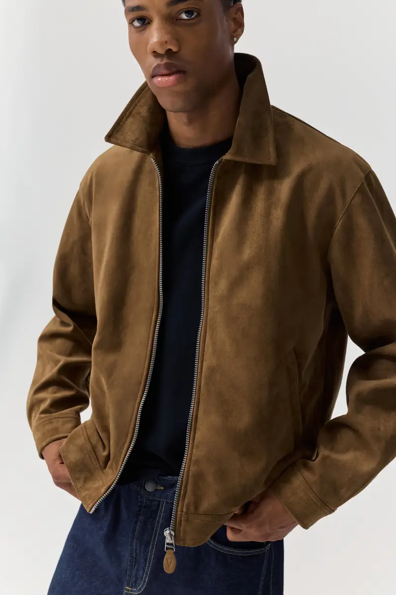 Giacca Effetto Camoscio Marrone