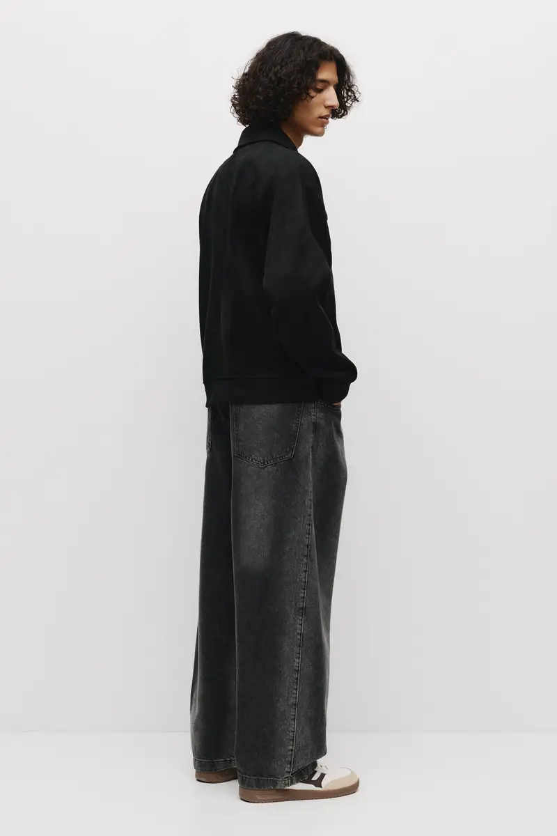 Giacca Effetto Camoscio Nero miniatura 2