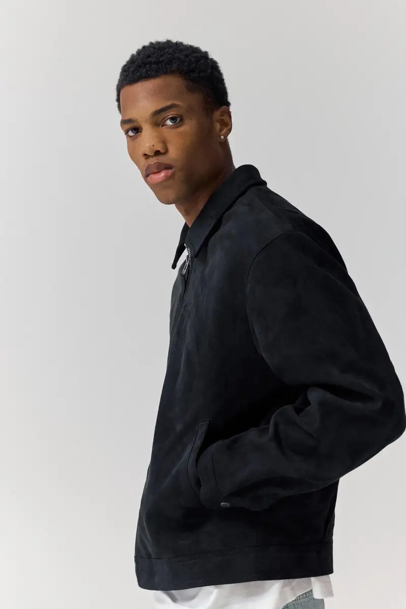 Giacca Effetto Camoscio Nero