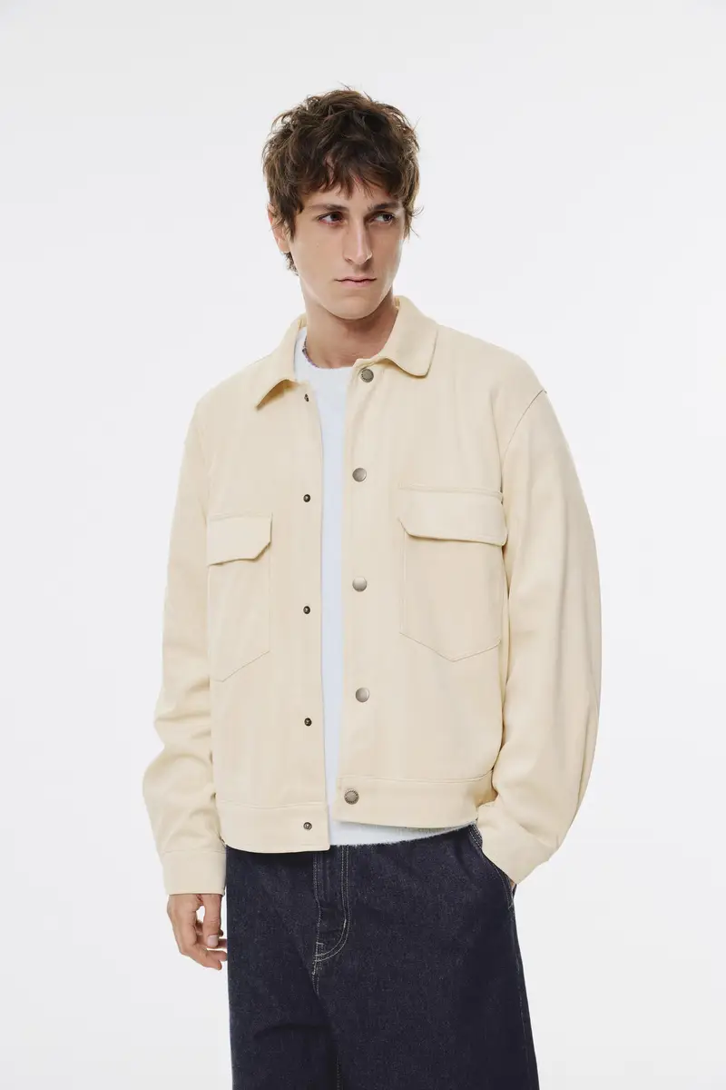 Giacca Effetto Camoscio Sabbia