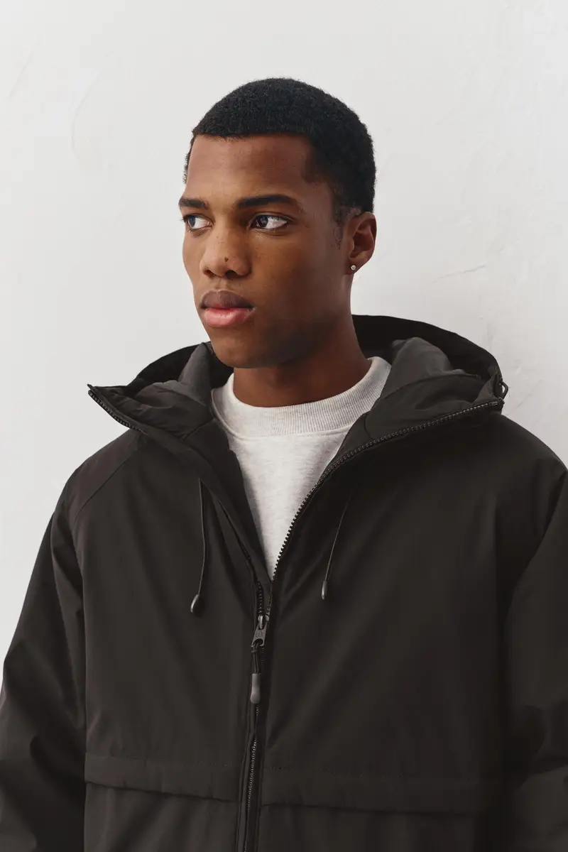 Giacca Imbottita Collo Alto Nero miniatura 3