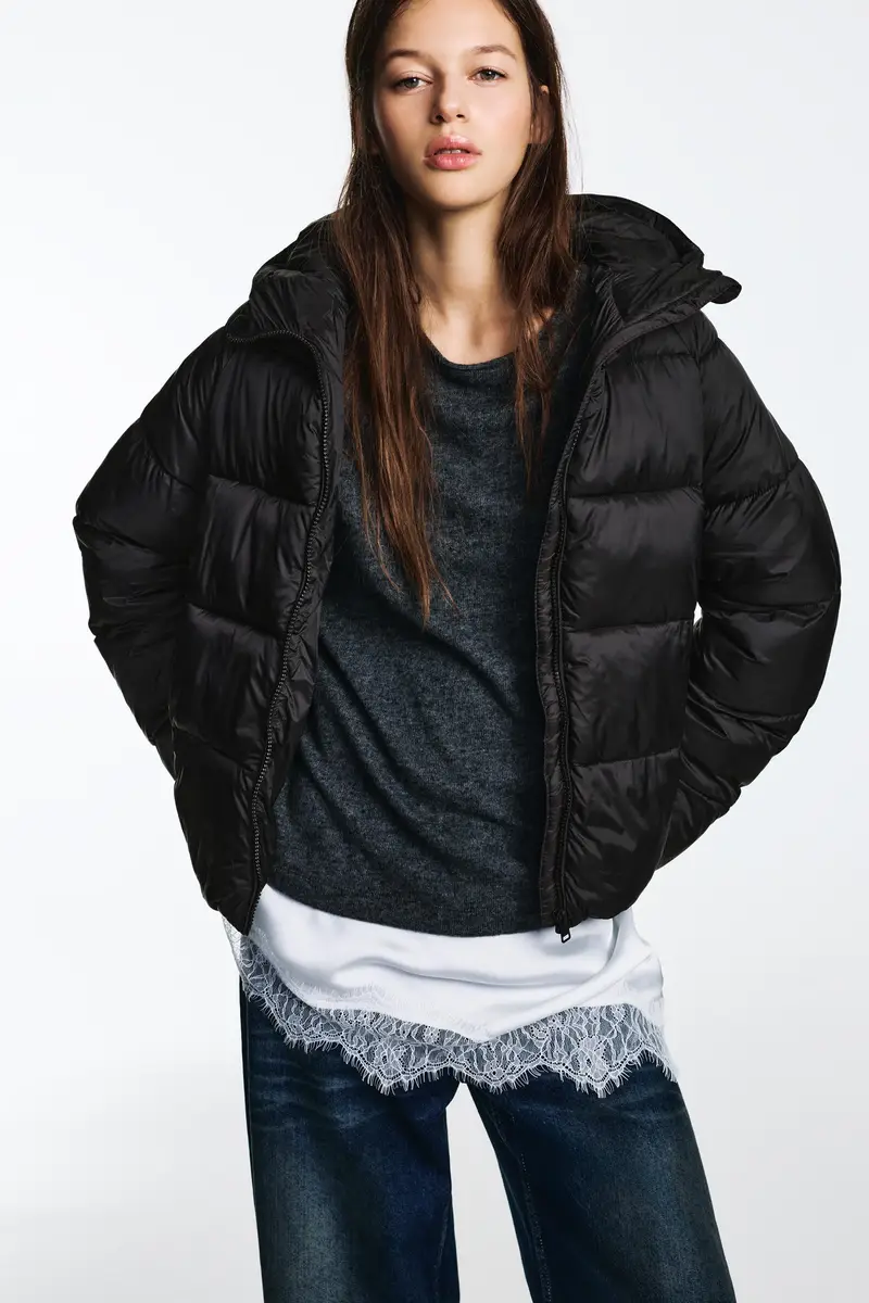 Pull&bear Giacca Imbottita Donna Nero miniatura 2