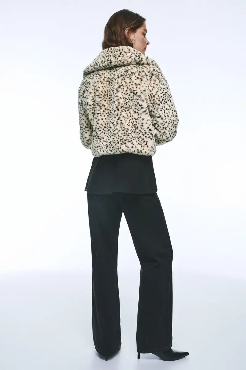 Giacca In Pelliccia Sintetica Stampa Animalier Vari miniatura 3