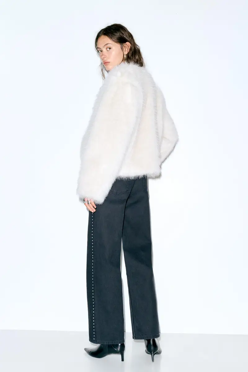 Giacca Pelliccia Sintetica Sabbia miniatura 2