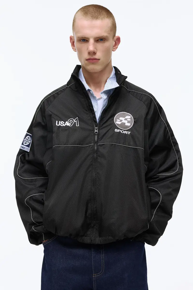 Giacca Stwd Cuciture A Contrasto Nero miniatura 2