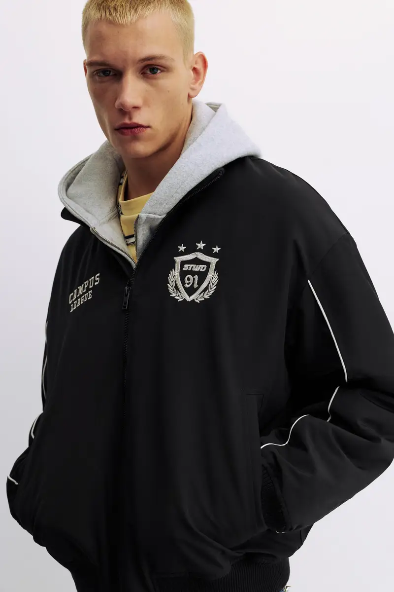 Giacca Stwd Ricamata Nero miniatura 3