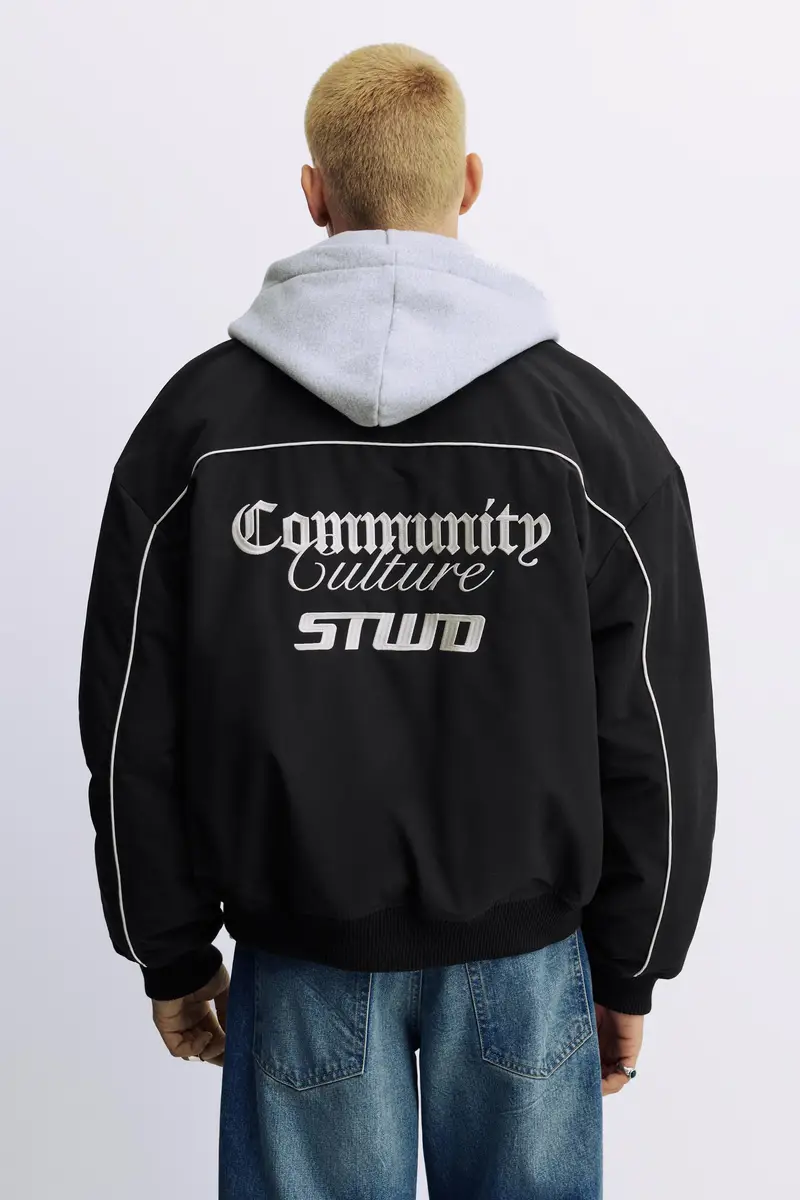 Pull&bear Giacca Ricamata Nero miniatura 2